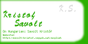 kristof savolt business card