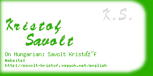 kristof savolt business card